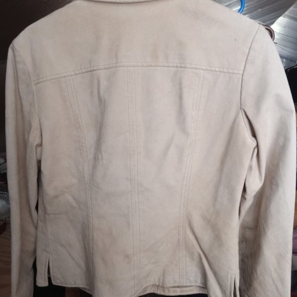 Beige leather jacket - Picture 3 of 4